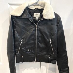 Forever 21 Women's Vegan Leather Motorcycle Jacket - Size Small
